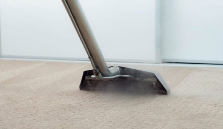 steam clean carpet up close